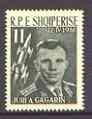 Albania 1962 11L from 1st Manned Space Flight postage set of 3 featuring Yuri Gagarin unmounted mint, SG 690, stamps on , stamps on  stamps on personalities, stamps on space, stamps on gagarin