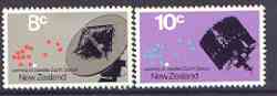 New Zealand 1971 Opening of Satellite Earth Station set of 2 unmounted mint SG 958-959*, stamps on space, stamps on communications