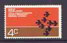 New Zealand 1972 10th Anniversary of Asian-Oceanic Postal Union 4c (from Anniversaries set of 5) unmounted mint SG 979, stamps on postal, stamps on birds