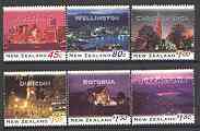 New Zealand 1995 NZ by Night set of 6 unmounted mint SG 1855-60 , stamps on lakes, stamps on clocks, stamps on ports, stamps on churches