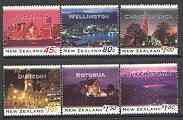 New Zealand 1995 NZ by Night set of 6 unmounted mint SG 1855-60 , stamps on , stamps on  stamps on lakes, stamps on clocks, stamps on ports, stamps on churches