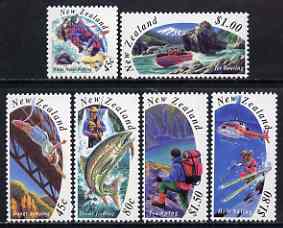 New Zealand 1994 Tourism set of 6 unmounted mint SG 1777-82, stamps on , stamps on  stamps on sport, stamps on bungy, stamps on rafting, stamps on fishing, stamps on hiking, stamps on skiing