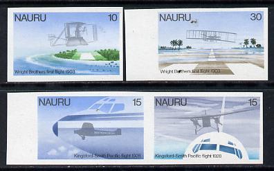 Nauru 1979 Flight Anniversaries imperf set of 4 unmounted mint, SG 200-3, stamps on , stamps on  stamps on aviation