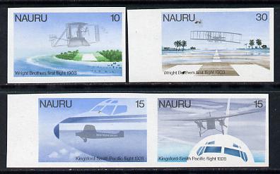 Nauru 1979 Flight Anniversaries imperf set of 4 unmounted mint, SG 200-3, stamps on , stamps on  stamps on aviation