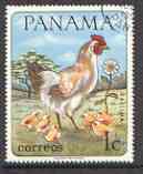 Panama 1967 Chicken with chicks 1c fine used, from Domestic Animals set of 8, SG 936 (tete-beche pairs price x 2), stamps on , stamps on  stamps on birds, stamps on chickens