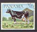 Panama 1967 black & white cow 8c fine used, from Domestic Animals set of 8, SG 939 (tete-beche pairs price x 2), stamps on , stamps on  stamps on animals, stamps on bovine