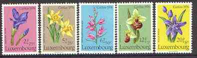 Luxembourg 1976 National Welfare Fund, Protected Plants (2nd Series) set of 5 unmounted mint SG 976-980, stamps on , stamps on  stamps on flowers, stamps on orchids, stamps on 