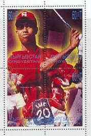 Kyrgyzstan 2000 Tiger Woods & Muhammed Ali composite perf sheetlet containing 4 values unmounted mint, stamps on sport, stamps on golf, stamps on boxing
