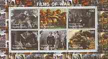 Tadjikistan 2000 The Cinema (Films of War) perf sheetlet containing set of 6 values unmounted mint, stamps on cinema, stamps on films, stamps on ww2, stamps on  ww1 , stamps on entertainments, stamps on  ww2 , stamps on 