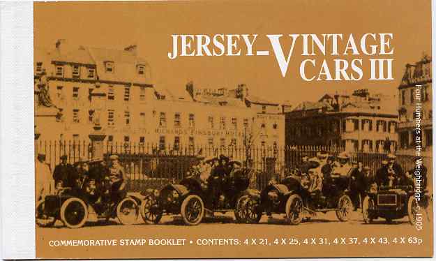 Jersey 1999 Centenary of Motoring in Jersey prestige booklet complete, SG B57, stamps on cars