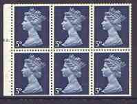 Great Britain 1967-70 Machin 5d blue booklet pane of 6 with cyl no N1, perfs trimmed, stamps on , stamps on  stamps on booklet pane - great britain 1967-70 machin 5d blue booklet pane of 6 with cyl no n1, stamps on  stamps on  perfs trimmed