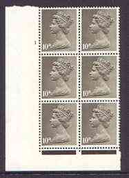 Great Britain 1967-70 Machin 10d cylinder block of 6 (Cyl 1) unmounted mint, stamps on , stamps on  stamps on great britain 1967-70 machin 10d cylinder block of 6 (cyl 1) unmounted mint