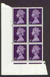 Great Britain 1967-70 Machin 3d (centre band) cylinder block of 6 (Cyl 3 no dot) unmounted mint, stamps on , stamps on  stamps on great britain 1967-70 machin 3d (centre band) cylinder block of 6 (cyl 3 no dot) unmounted mint