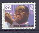 United States 1995 Louis Armstrong (jazz musician) with value in white unmounted mint SG 3091*, stamps on , stamps on  stamps on music, stamps on trumpet, stamps on personalities, stamps on jazz