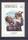 Dominica 1988 Louis Armstrong (jazz musician)  $2 unmounted mint from Entertainers set, SG 1159, stamps on music, stamps on trumpet, stamps on personalities, stamps on jazz