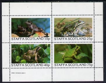 Staffa 1982 Frogs perf set of 4 values (10p to 75p) unmounted mint, stamps on , stamps on  stamps on animals, stamps on  stamps on amphibians, stamps on  stamps on frogs