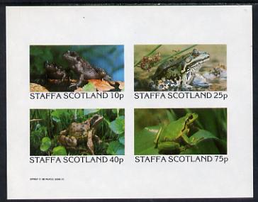 Staffa 1982 Frogs imperf set of 4 values (10p to 75p) unmounted mint , stamps on , stamps on  stamps on animals, stamps on  stamps on amphibians, stamps on  stamps on frogs