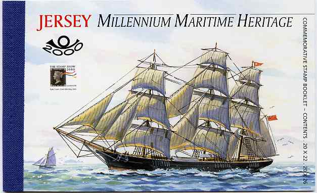 Jersey 2000 The Stamp Show 2000 - Maritime Heritage prestige booklet complete, SG B58, stamps on ships, stamps on stamp exhibitions
