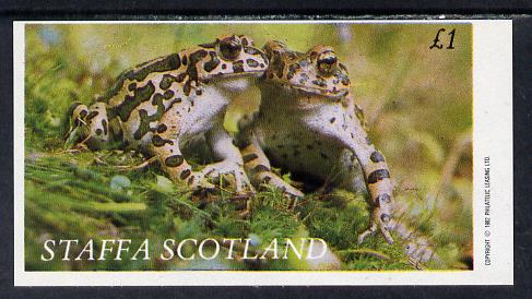 Staffa 1982 Frogs imperf souvenir sheet (£1 value) unmounted mint, stamps on animals, stamps on amphibians, stamps on frogs