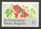 St Kitts-Nevis 1978 Tomatoes 1c from def set unmounted mint, SG 392*, stamps on food, stamps on fruit