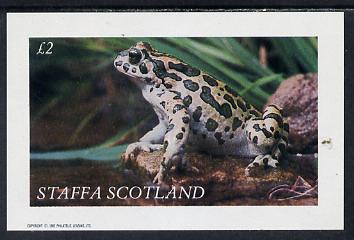 Staffa 1982 Frogs imperf deluxe sheet (£2 value) unmounted mint, stamps on animals, stamps on amphibians, stamps on frogs