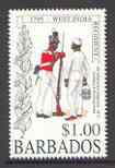 Barbados 1995 West India Regiment $1 with inverted watermark unmounted mint, SG 1046w, stamps on , stamps on  stamps on militaria