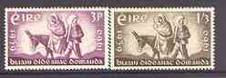 Ireland 1960 World Refugee Year (Flight of the Holy Family) set of 2 unmounted mint, SG 180-81*, stamps on refugees, stamps on religion, stamps on new testament, stamps on   nt  , stamps on 