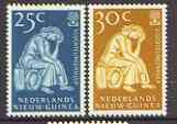 Netherlands New Guinea 1960 World Refugee Year set of 2 unmounted mint, SG 67-68*, stamps on , stamps on  stamps on refugees, stamps on 