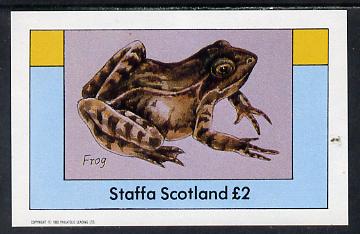 Staffa 1982 Animals (Frog) imperf deluxe sheet (£2 value) unmounted mint, stamps on animals, stamps on amphibians, stamps on frogs