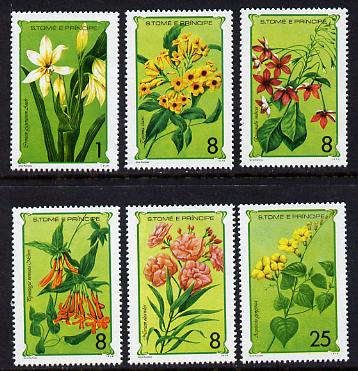 St Thomas & Prince Islands 1979 Flowers set of 6 unmounted mint, stamps on , stamps on  stamps on flowers