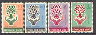 Haiti 1960 World Refugee Year set of 4 unmounted mint, SG 677-80*, stamps on , stamps on  stamps on refugees, stamps on trees