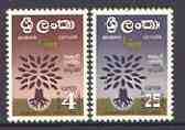 Ceylon 1960 World Refugee Year set of 2 unmounted mint, SG 469-70*, stamps on refugees, stamps on trees