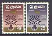 Ceylon 1960 World Refugee Year set of 2 unmounted mint, SG 469-70*, stamps on , stamps on  stamps on refugees, stamps on trees