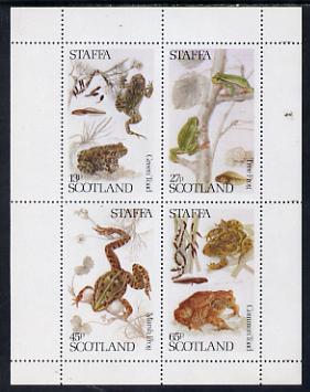 Staffa 1979 Frogs perf set of 4 values (13p to 65p) unmounted mint, stamps on animals, stamps on amphibians, stamps on frogs