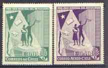 Chile 1960 World Refugee Year set of 2 unmounted mint, SG 507-08*, stamps on refugees, stamps on 