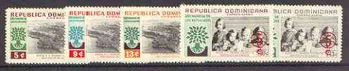 Dominican Republic 1960 World Refugee Year surcharged set of 5 unmounted mint, SG 805-809*