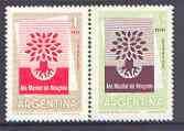 Argentine Republic 1960 World Refugee Year set of 2 unmounted mint, SG 969-70*, stamps on , stamps on  stamps on refugees, stamps on trees