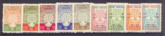 Paraguay 1960 World Refugee Year (1st issue) set of 9 unmounted mint, SG 870-78*, stamps on refugees, stamps on trees