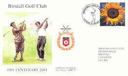 Great Britain 2001 Centenary of Birstall Golf Club illustrated cover with special 'Golf' cancel, from a limited edition of just 350, stamps on sport, stamps on golf