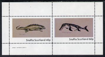 Staffa 1982 Prehistoric Marine Life (Placodus) perf set of 2 values unmounted mint, stamps on animals, stamps on dinosaurs, stamps on marine life