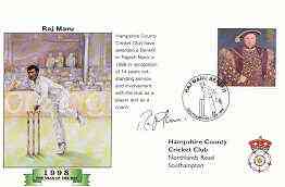 Great Britain 1998 Raj Maru Benefit illustrated cover with special 'Cricket' cancel, signed by Raj Maru, stamps on , stamps on  stamps on sport, stamps on  stamps on cricket