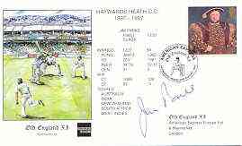 Great Britain 1997 Old England XI (v Haywards Heath CC) illustrated cover with special Cricket cancel, signed by Jim Parks, stamps on sport, stamps on cricket