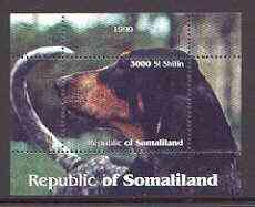 Somaliland 1999 Dogs #1 perf souvenir sheet unmounted mint, stamps on , stamps on  stamps on dogs