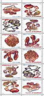 Somaliland 1999 Fungi perf sheetlet of 12 values containing 2 sets of 6 arranged tete-beche unmounted mint, stamps on , stamps on  stamps on fungi