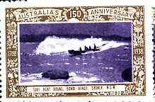 Australia 1938 Surf Boat, Poster Stamp from Australias 150th Anniversary set, unmounted mint, stamps on surfing, stamps on ships