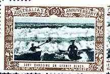 Australia 1938 Surf Canoeing, Poster Stamp from Australia