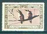 Australia 1938 Kookaburras, Poster Stamp from Australia's 150th Anniversary set, unmounted mint, stamps on , stamps on  stamps on birds