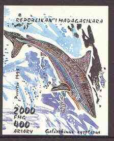 Madagascar 1993 Sharks imperf m/sheet unmounted mint SG MS 1115, stamps on fish, stamps on sharks