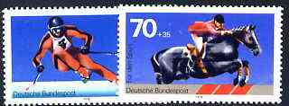 Germany - West 1978 Sport Promotion Fund set of 2 unmounted mint, SG 1848-49, stamps on sport, stamps on skiing, stamps on show jumping, stamps on horses
