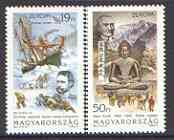 Hungary 1994 Europa (Discoveries) set of 2 unmounted mint, SG 4184-85, stamps on ships, stamps on explorers, stamps on buddha